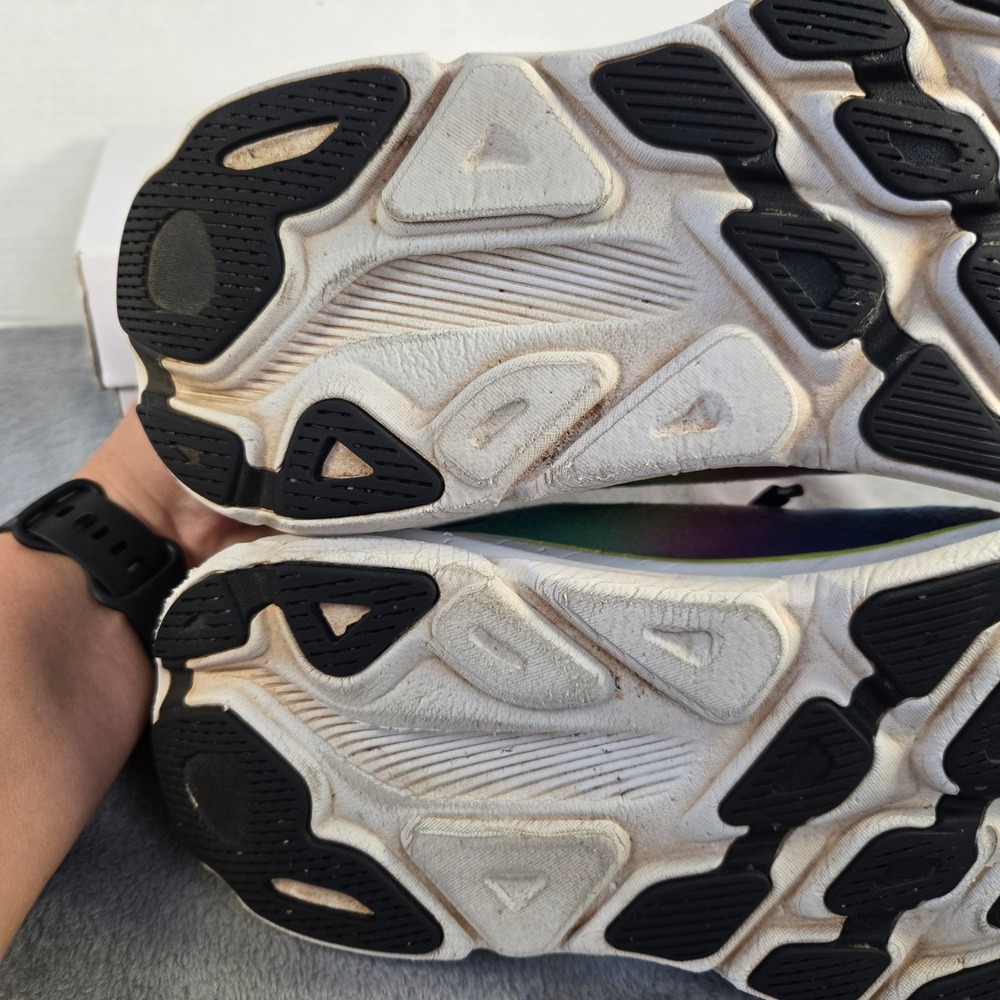 Hoka Clifton 9 Women 10B Running Shoes Black Multi Rainbow 1127896 BKML Tie Dye - Picture 7 of 10